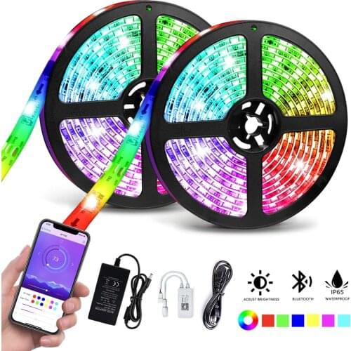 1/5/10M 12V WS2811 RGB 5050 LED Pixel Strip light Addressable Music Sync Alexa Google Home WiFi Smart Controller tape Power kit
