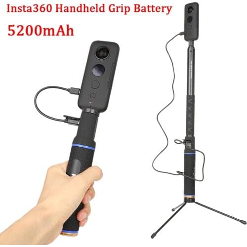 Handheld Power Bank Battery Hand Grip Extension Monopod w Tripod for Insta360 One X Panoramic Spots Camera Accessories
