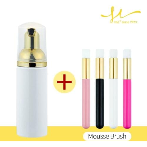 H&L Make Up Tool 60ml Plastic Foam Pump Bottle Empty Kit with Mousse Brush Face Eyelashes Cosmetic Bottle Cleaner