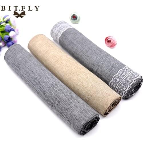 30x275cm Table Runner Lace Imitated Linen Tablecloth For Hotel Table Decoration Wedding Party Reception Supplier Table Runners