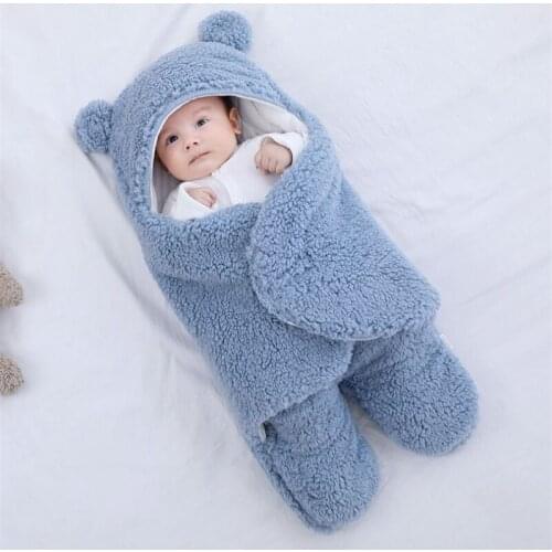 Baby Fleece Sleeping Bag Adjustable Soft Warm Thickened Blanket Infant Newborn Swaddle Wrap Anti-kick Sleepsack Wrapping Quilt30
