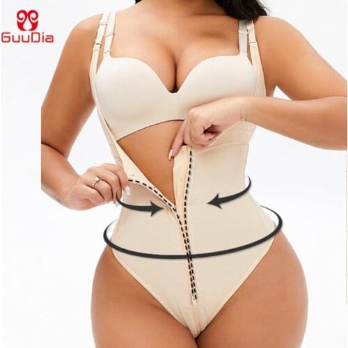GUUDIA Women Waist Trainer Shapewear Thong Bodysuit Seamless Open Crotch Shapers Tummy Control Panty Faja Open Bust Body Shaper