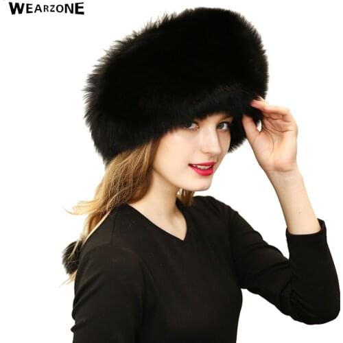 Winter Women Faux Fox Fur Ball Hats Headgear Russian Outdoor Leather Headdress Mongolia Beanies Cap 2016 New Fashion Fur Hat