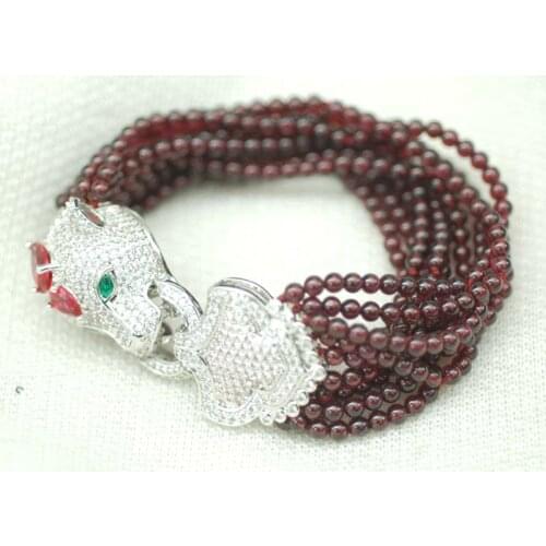 10rows garnet round red 3mm bracelet 7.5inch wholesale beads nature handcraft