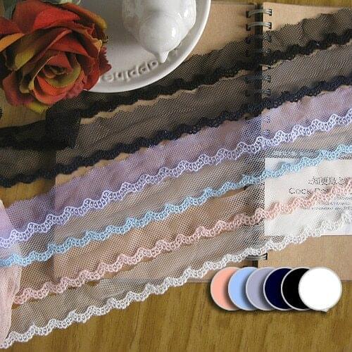 10Yard/Lot DIY Cotton Mesh Yarn Embroidery Lace Trim 2.5CM Dress Clothes Headdress Lace Fabric Accessories