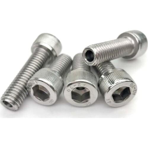 2pcs M12 M14 M16 Stainless Steel 304 Allen Hollow Screw Hex Socket Pass Hole Lamp Threading Bolt 6mm-8mm Aperture 20mm-50mm Long