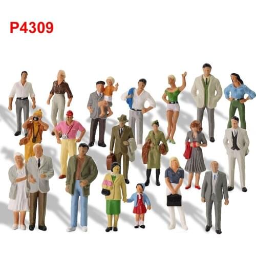 20pcs Different Poses Model Trains 1:43 O Scale All Standing Painted Figures Passengers People Model Railway P4309