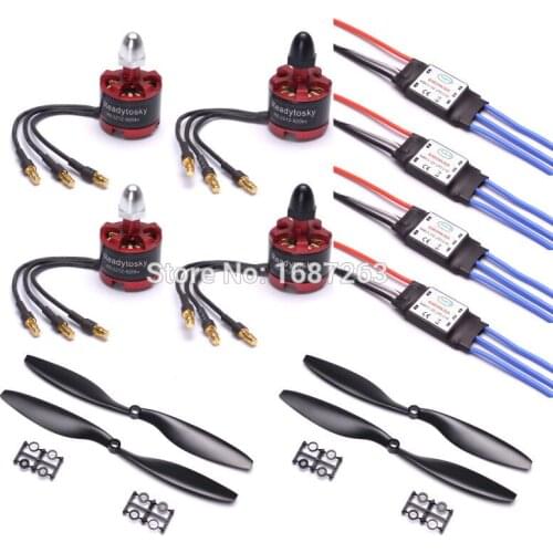 30A Simonk ESC + 4 X 2212 920KV Outrunner Brushless Motor CW CCW 1045 Propeller for S500 S550 X500 X525 Multirotor