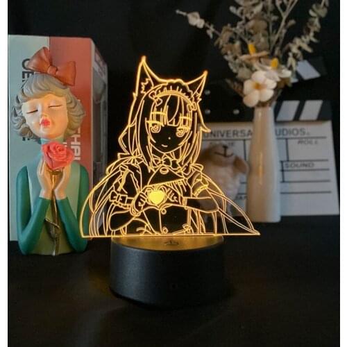 Anime 3D Lava Lamp Night Lighting Vanilla Figure Touch Sensor Light LED Nekopara Atmosphere Kids Nightlight Color Remote Control