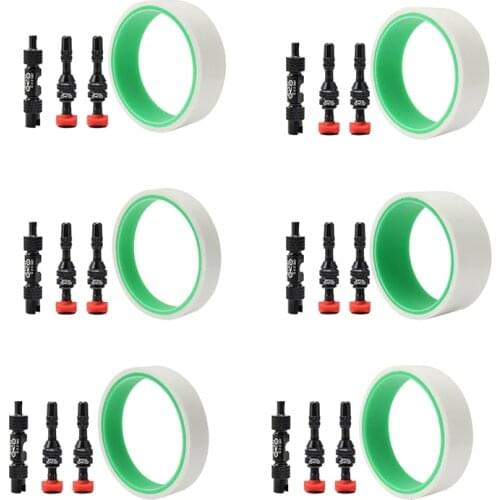 MUQZI MTB Road Bike Tubeless Rim Tape with 40mm Presta Valve and Valve Tool Cycling Kit
