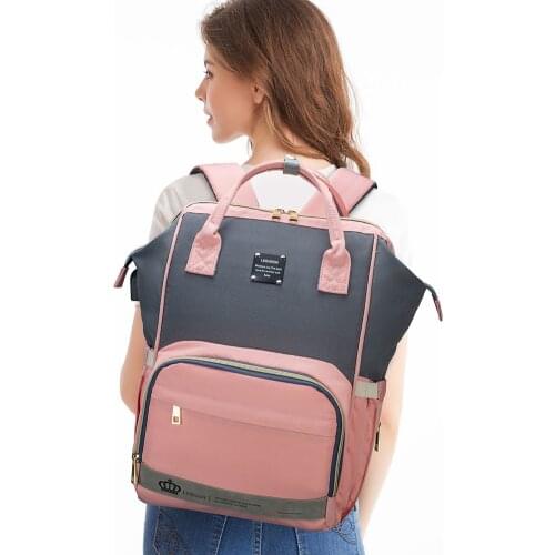 Large Capacity Mummy Nappy Maternity Backpack Large Capacity Mom Baby Travel Diaper Bag Stroller Bag for Baby Care w/USB Port