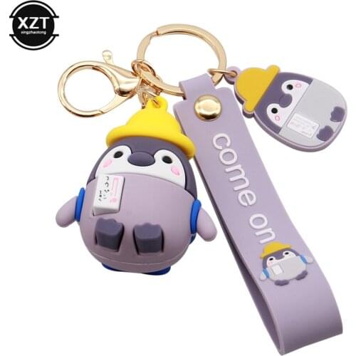 Брелок для ключей Female Cartoon Penguin Cute Couple Lovers Pair Gift Bag Ornament car KeyChain Lanyard Child Toy Kawaii Girl Gi