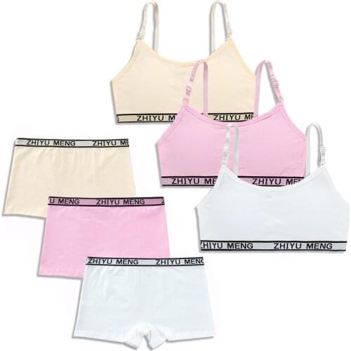 Girls bra training bra strap bust vest bottoming tube top girls' big boy suit pure cotton color