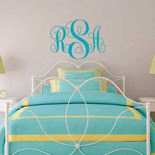 Nursery, Toddler Room, Girls Bedroom Decor Monogram Decal, Vine Letters, Vinyl Swirly Monogram for Baby Plane Wall Sticker boy10