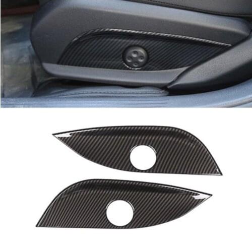 For Merce des Benz E C GLC GLS Class W212 W205 Carbon Fiber Texture 2pcs Car Interior Seat Adjust Panel Switch Button Cover