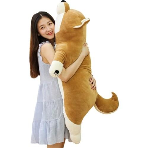 Dorimytrader New 115cm Large Soft Anime Shiba Inu Plush Toy Stuffed Soft Lying Animal Dog Doll Cartoon Pillow Present 45inch