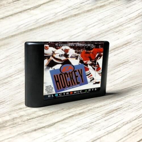 EA Hockey - EUR Label Flashkit MD Electroless Gold PCB Card forSega Genesis Megadrive Video Game Console