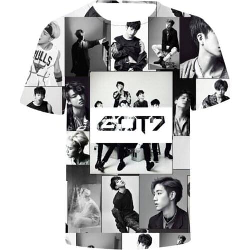 KPOP GOT7 Album 3D T shirt Tops Hip Hop streetwear Loose Clothes 3d print T-shirt Tops harajuku Short Sleeve Tshirt T shirts 4XL