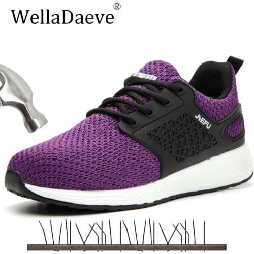 Men And Women Steel Toe Air Work Safety Shoes Lightweight Construction Outdoor Sneaker Anti-smashing Puncture Proof Ankle Boots