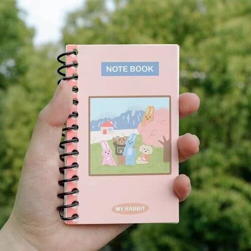 Kawaii Cartoon Animal Mini Loose-leaf Coils Spiral Notebook Journals Planner Diary Note Message Notepad Cute School Stationery