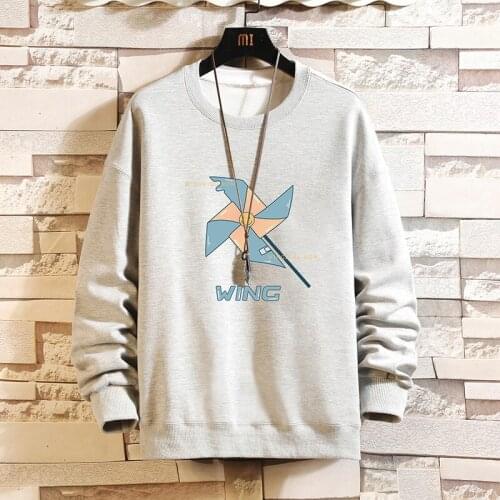 Mens sweater hoodie mens autumn and winter street mens clothing Hong Kong style casual fashion loose large size O-neck shirt