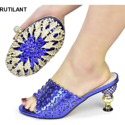 African Party Shoe and Bag Set Italian Shoes with Matching Bags for Women Italian In Women High Quality African Wedding Shoes