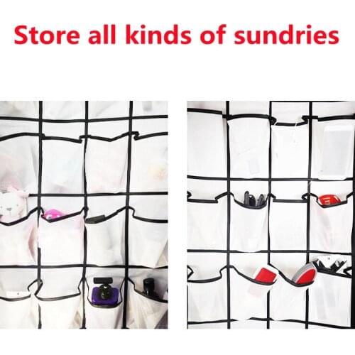 NEW 24 grids Wall Hanging Mesh Pockets Hanging Socks Organiser Rack Behind Doors Shoes Rack Storage Household Wall Bag Room
