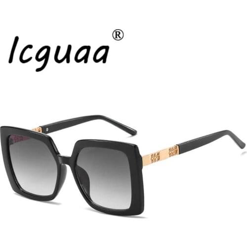 Flat Top Oversized Sunglasses Women Square Sun Glasses Big Frame Vintage Eyewear Square Glasses For Lady UV400