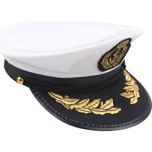 Whole sale 5pcs Costume Caps Police Hat Performance Uniform Black Octagonal Cap Police Navy Hat Caption Cap Captain cap