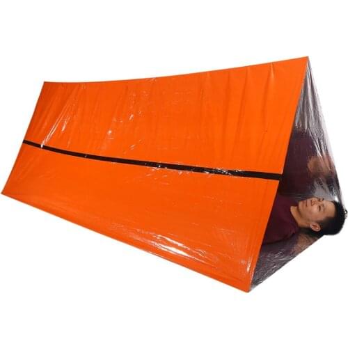 Orange Sliver Camping Tent Outdoor Waterproof Thermal Blanket Emergency Rescue SOS Shelter Military Survival Kit Reflective T