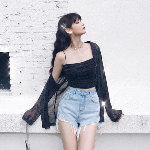Leixin original town shop classic tattered old washed high waist denim shorts women light blue European and American ins