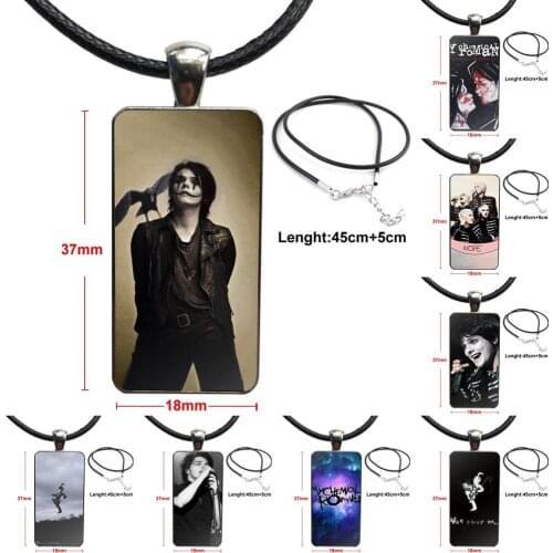 For Women My Chemical Romance Spider Glass Cabochon Pendant Necklace Rectangle Fashion Necklace