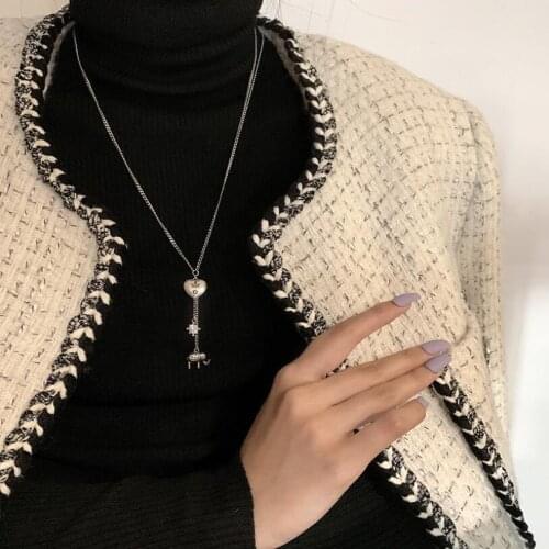 925 Sterling Silver Retro Heart Elephant Pendant Necklace For Women Trend Sweater Chain Jewelry Birthday Party Gifts SAN296