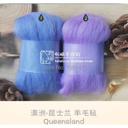 Strip sheep wool hand spinning wool roving needlework Wool felt wool strip poke fun handmade diy materials set bag purple system