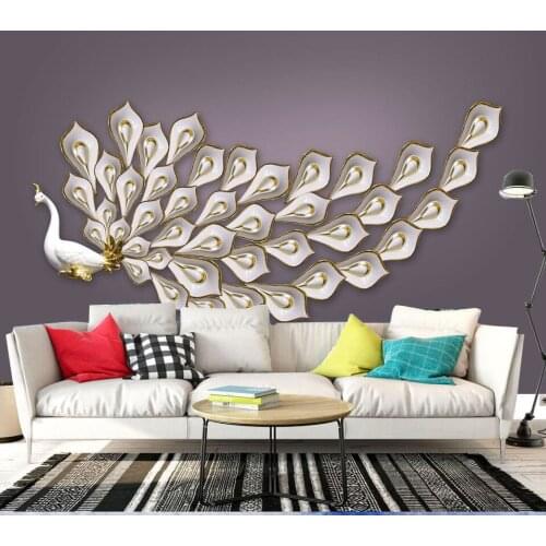 Relief Peacock 3d Wallpaper Murals 3d Wall Photo Mural for Living Room Sofa Background 3d Wall Mural Wall paper Papel Mural