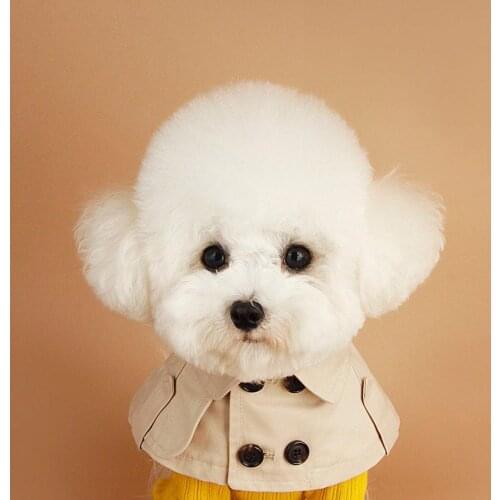 Dog Scarf Collar Beige British Style Pet Bandana Cloak Trench Coat Cat Collar Small Medium Dog Puppy Bib Accessories Dog Ties