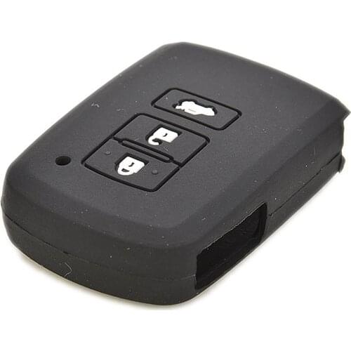 Silicone Key Fob Protect Cover Case Silicone Case Cover For Toyota Camry Avalon RAV4 Remote Smart Key 3 Button Black