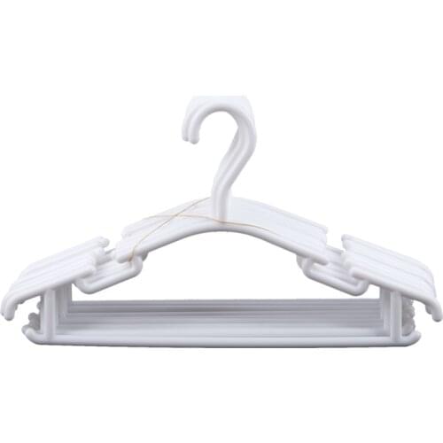 WHITE - Pack of 10 Pieces Hanger Non-slip hangers for childrens clothes PP Hangers for Baby or Child 27 x 15 cm
