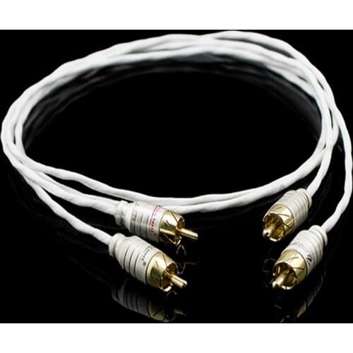 High Quality silver-plated RCA Cable Pair 6N OFC RCA Cable Male To Male RCA Cable Interconnect HiFi Audio Cable