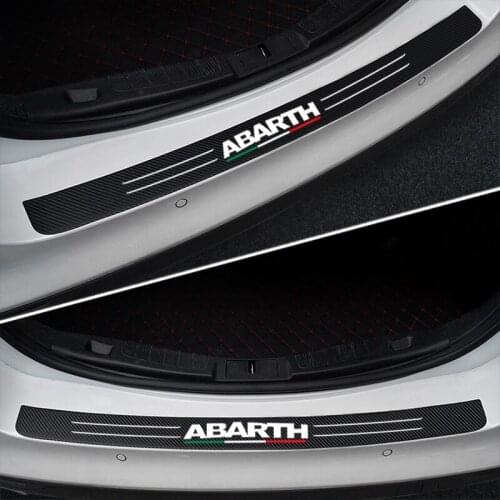 Car Rear Bumper Scuff Protective Cover Carbon Fiber Sticker For All Fiat Abarth 595 SS 695SS 500SS 500C PUNTO EVO OT1300 OT1600