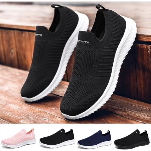 Women and Men Running Shoes Black Sports Fashion Trainers Breathable Lightweight Shoes Casual Couples Gym Sneakers Shoes