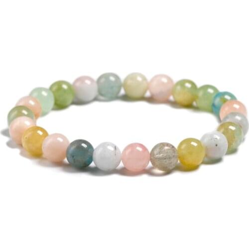 Morganite Bracelet Beads Women Bracelet For Women Natural Stone Bracelet Mix Colorful Beaded Gift Luxury Handmade Jewelry