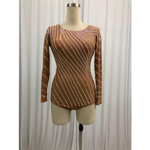 Long Sleeve Latin Competition Dance Leotard Women High Quality Standard Latin Dancing Wear Adult Rumba Latin Dance Clothes