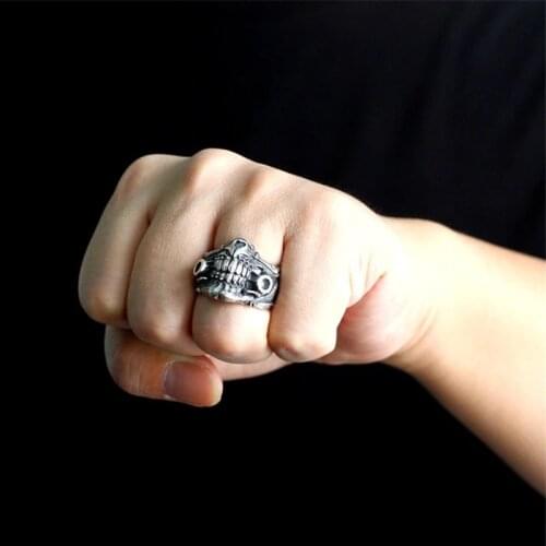 2021 Fashion Men Rings Vintage Mask Hollow Rings Alloy Finger Ring Party Anniversary Gift Jewelry Free Shipping