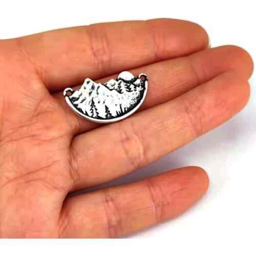 5pcs Adventure Awaits Mountain Landscape pendant charm Sun Pine Trees Fashion Jewelry Women Female Jewelry Gifts Accessories