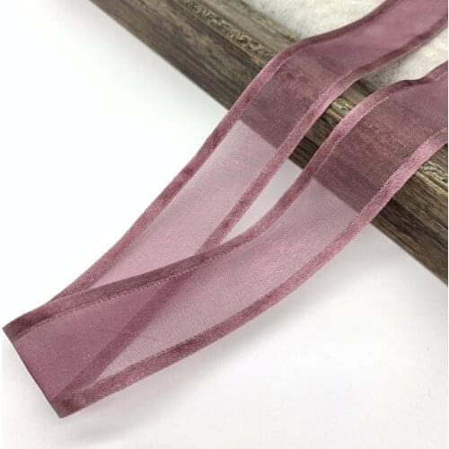 5yards/Lot 25mm 38mm Mauve Satin Edge Ribbon Organza Ribbon For Bow Wedding Christmas Decoration Handmade DIY Wrapping Crafts