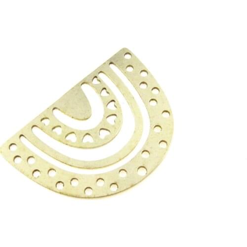Brass earring charm Brass connect 30x21x0.7mm D shaped Raw brass Earring finding -6pcs R1478