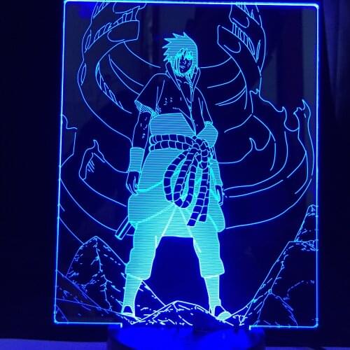 Anime Figure Susanoo of Sasuke 3D LED Lamp Touch Sensor Colorful Nightlight Cool Child Birthday Gift Bedroom Decor Light