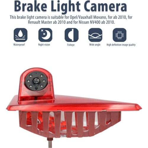 Car Reverse Backup Rear View Camera For Renault Master Nissan NV400 Opel Movano Brake Light parking Reversing Camera Water Proof