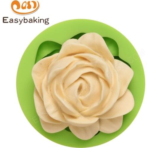 Big 3D Rose Flower Gumpaste Wedding Cake Decorating Tools Baking Fondant Silicone Soap Mold Used to Easily Create Poured Sugar